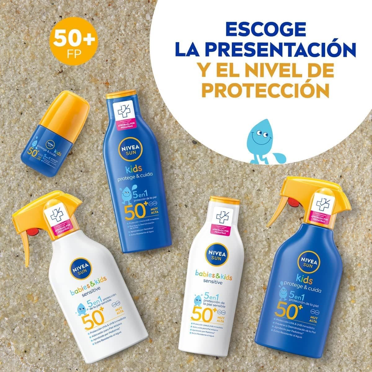 NIVEA SUN Protege & Cuida Kids - Spray FP50+ - Protector Solar Infantil - Protección UVA/UVB Alta - Resistente al Agua - Hidratación Profunda - Aplicación Sencilla - Piel Sensible Para Niños - 250 ml — view 8