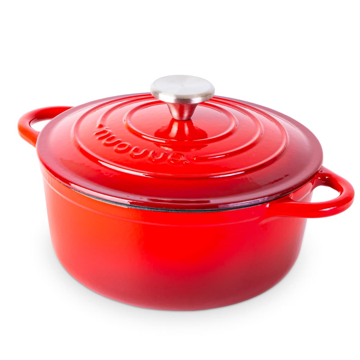 Nuovva Enamelled Cast Iron Dutch Oven Pot with Lid – 5 Quart Casserole Dish – Ceramic Dutch Oven for Bread Baking, Roasting, Braising & Stews – Oven Safe up to 500°F – 24cm Orange — view 26