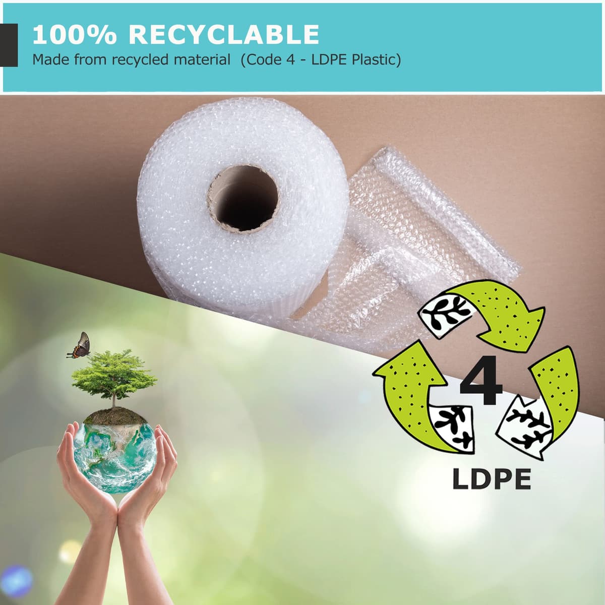 Triplast Large Roll of Bubble Wrap 500mm x 100m – Air Bubbles Packaging for House Moving & Packing Storage Boxes — view 6