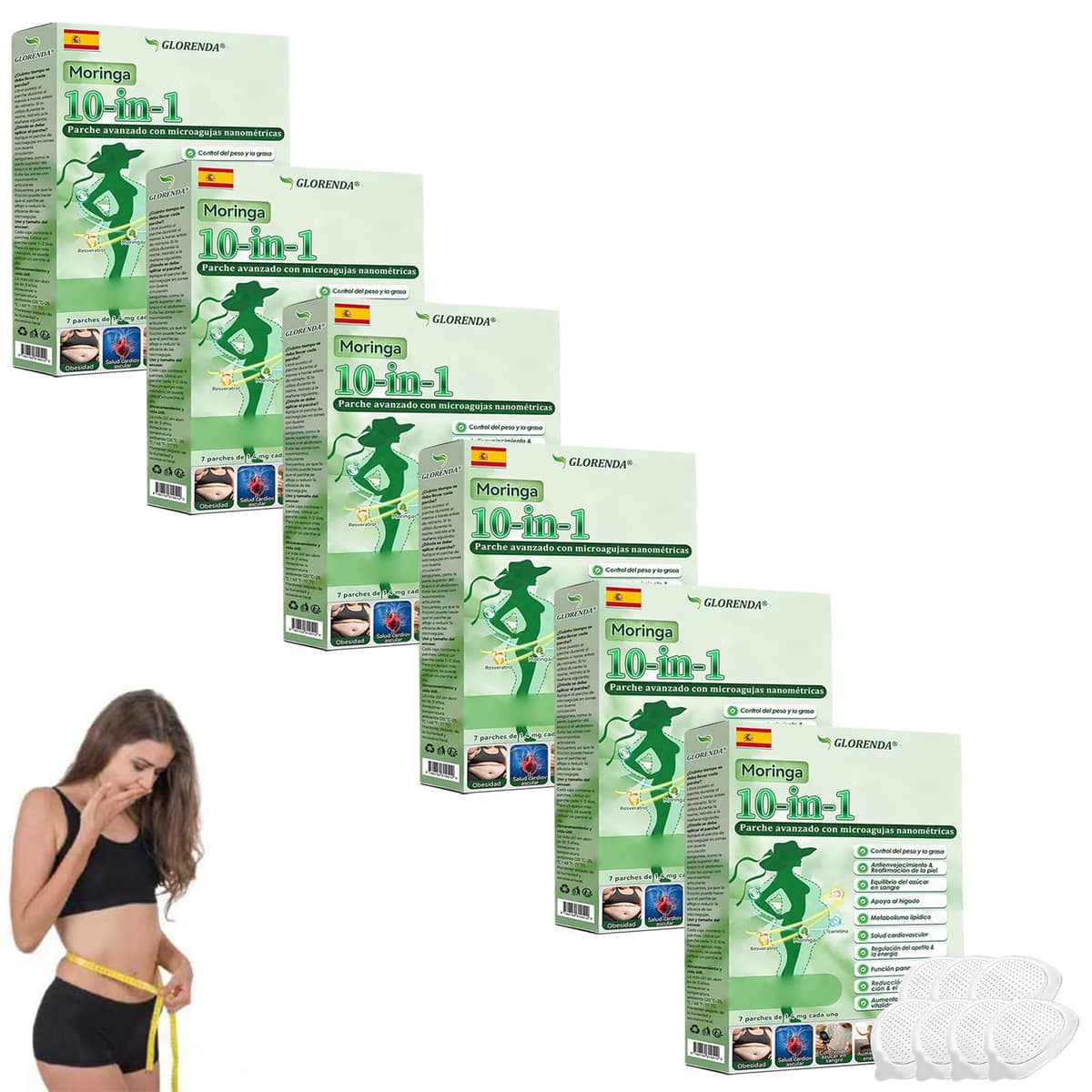 GLORENDA Moringa NAD+ Parche 10-en-1, GLORENDA Parches, para hombres y mujeres (2 Caja) — view 8