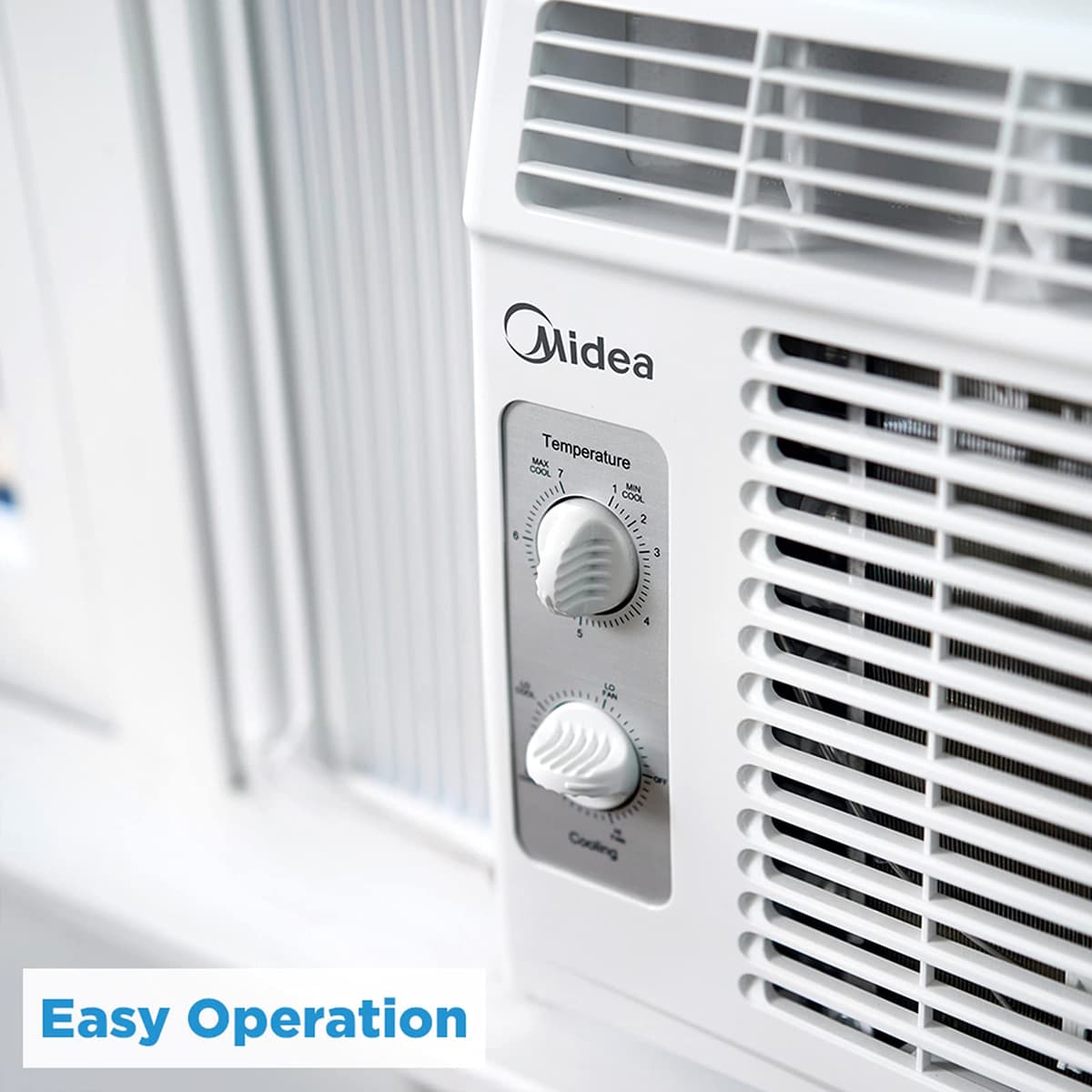 Midea 5,000 BTU EasyCool Window Air Conditioner and Fan - Cool up to 150 Sq. Ft. with Easy to Use Mechanical Control and Reusable Filter, Window Type MAW — view 4