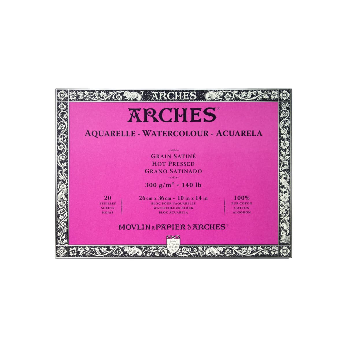 Arches - Papel de acuarela, bloc 12 hojas engomado 1 lado, grano fino, 300 g/m², 23 x 31 cm — view 35