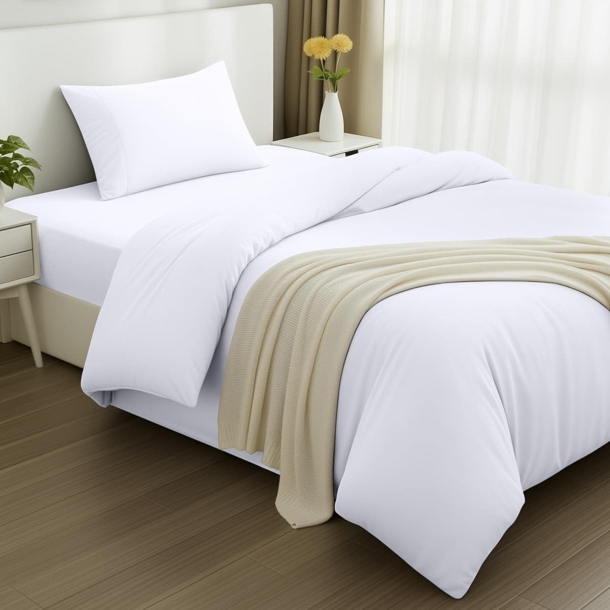 Utopia Bedding 3 Piece Single Bedding Set - Duvet Cover, Fitted Sheet with Pillow case - Soft Brushed Microfiber (Grey) — view 38