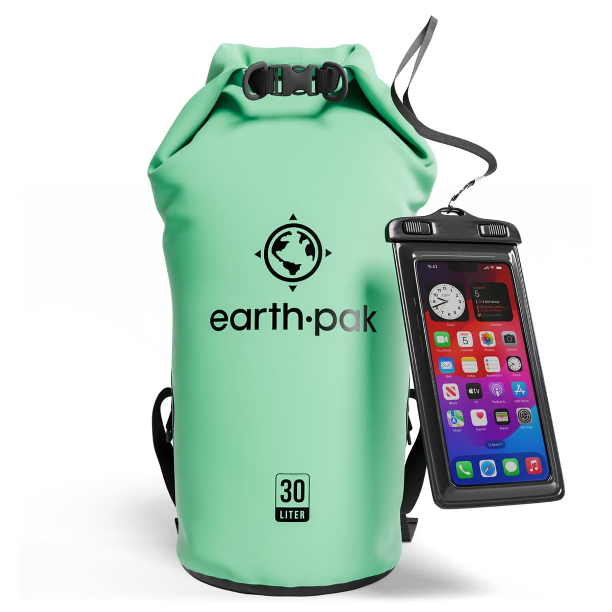 Earth Pak Waterproof Dry Bag - Roll Top Waterproof Backpack Sack Keeps Gear Dry for Kayak with Waterproof Phone Case — view 19