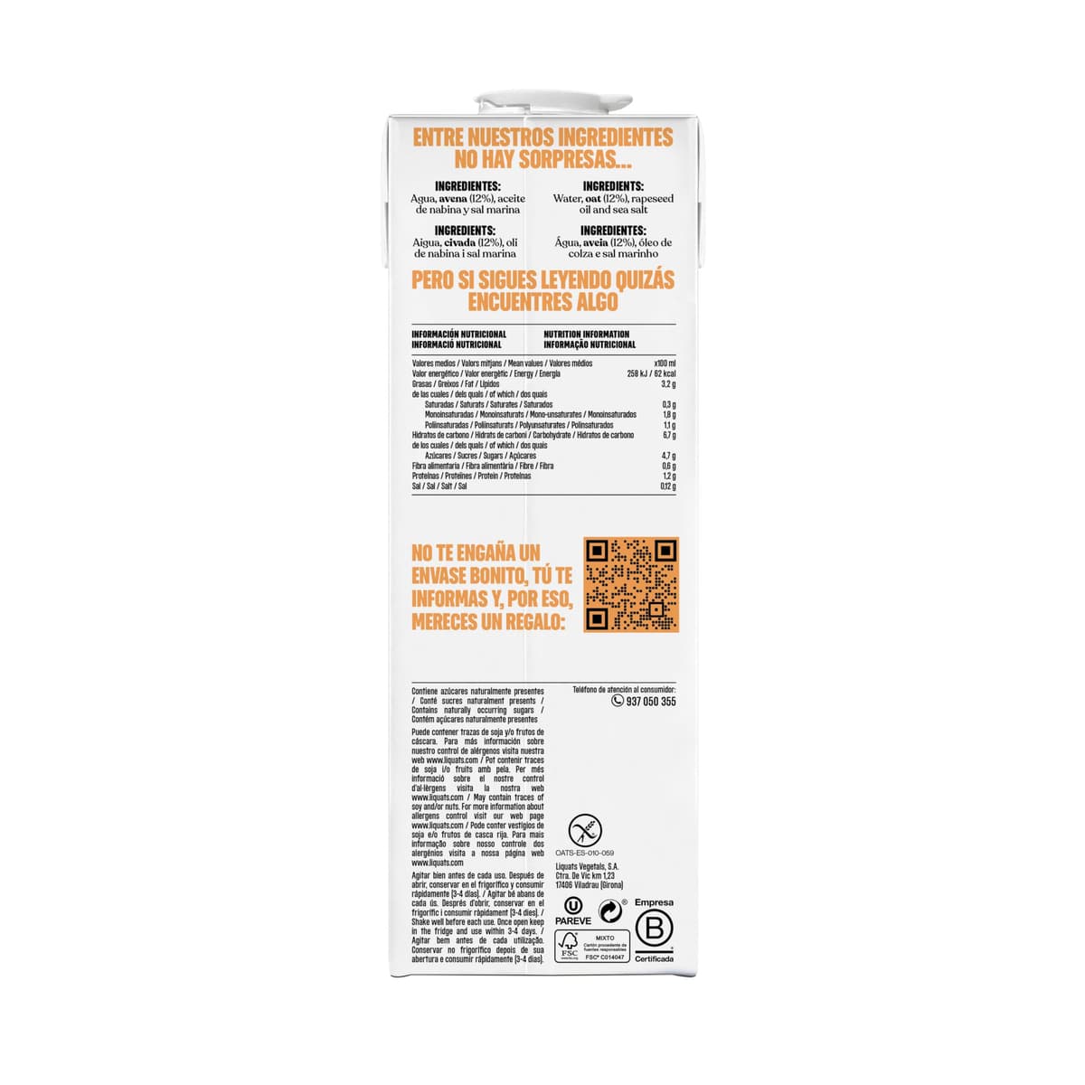 Yosoy Bebida Vegetal de Avena Barista , Pack de 6 x 1L — view 2