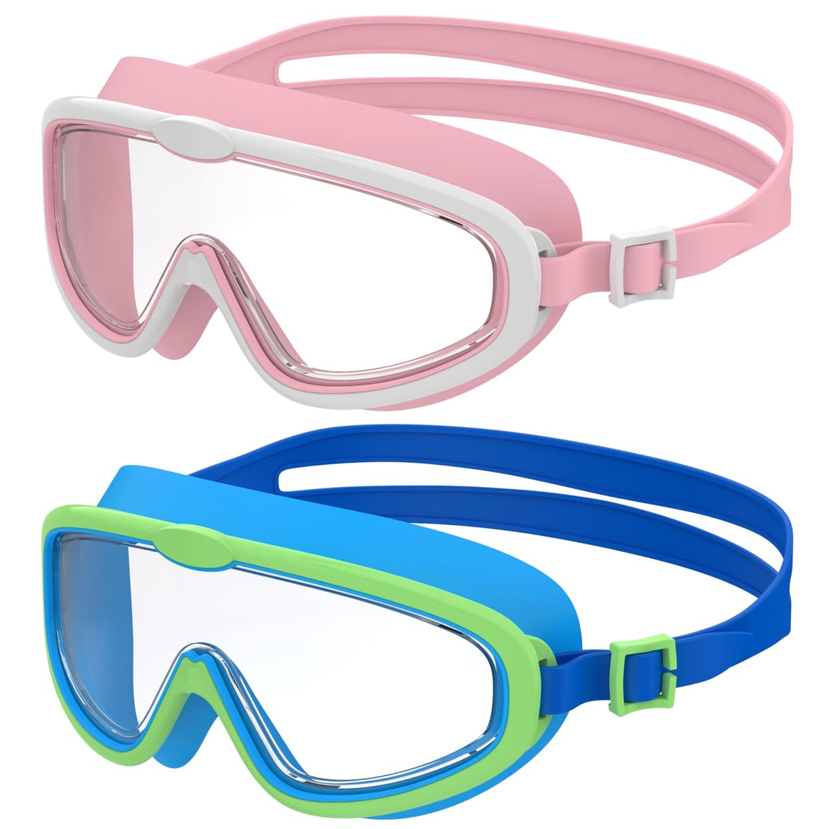 Seaflar 2Pcs Gafas de Natación Infantiles de Marco Grande, Visión Clara Antivaho, Protección UV, Ajuste Rápido, Aro de Silicona, Gafas Unisex para Niños y Adolescentes de 3 a 14 — view 9