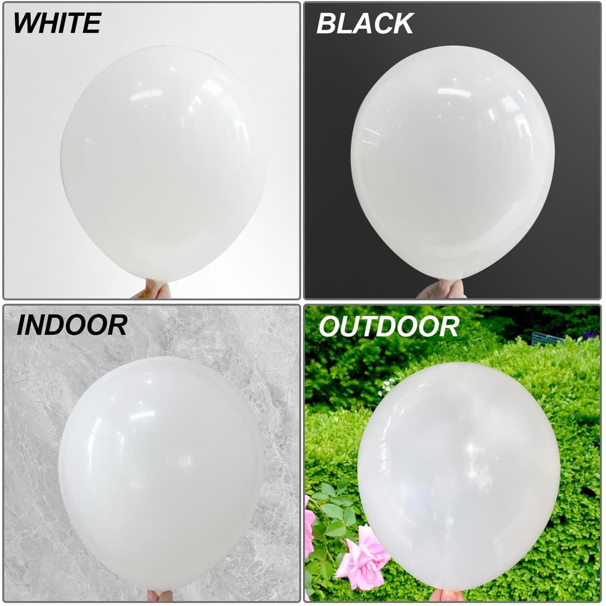 100 piezas Globos Blancos,12 Pulgadas Globos Cumpleaños Blanco,Globo de Látex para Bodas Cumpleaños Fiestas Baby Shower Graduación — view 4