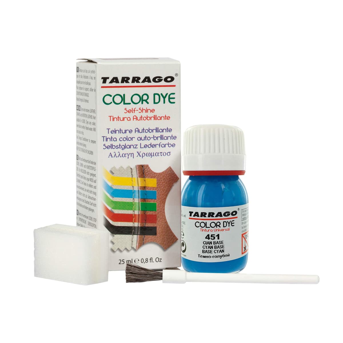 Tinte para Zapatos y Bolsos de Cuero y Textil con Esponja y Brocha | Cubre Rozaduras y Desgastes del Calzado | Gama de 90 colores — view 22