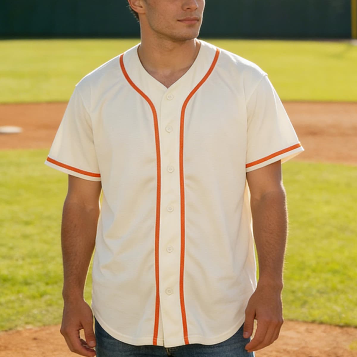 Camiseta de béisbol en blanco, camiseta casual de manga corta con botones — view 12