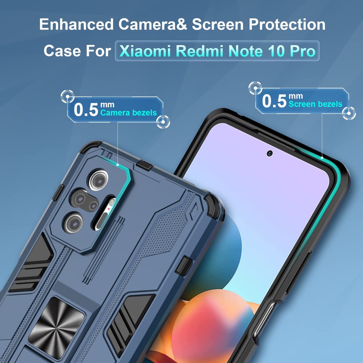 Funda para CMF Phone 2 Pro, Carcasa Antigolpes con Soporte anular metálico, Case Protectora de Grado Militar, Negro — view 1615