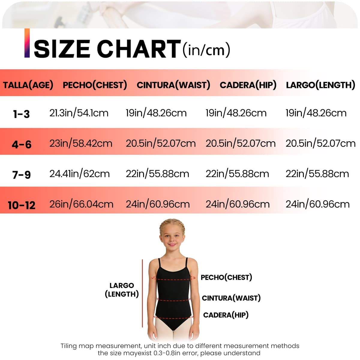 Wildarms Maillot Gimnasia Niña, Leotardo Ballet Sin Mangas, Cuello Redondo, Traje de Danza 1-12 Años — view 5