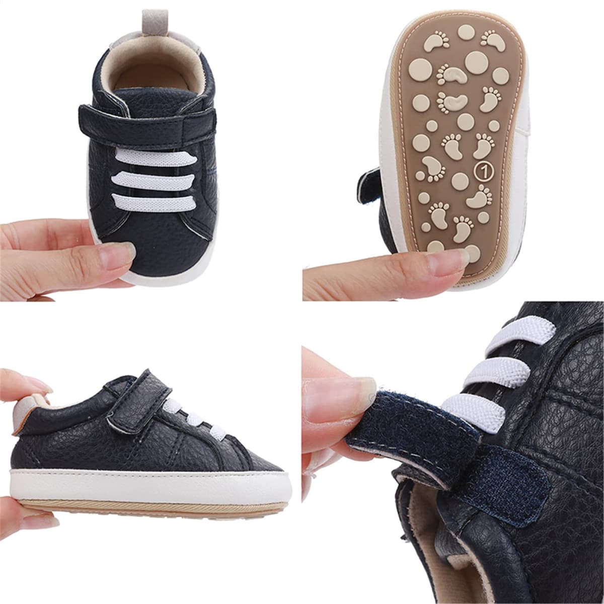 RVROVIC Baby Boys Girls Sneakers Anti-Slip Oxford Loafer Flats Infant Toddler PU Leather Soft Sole Baby Shoes — view 6