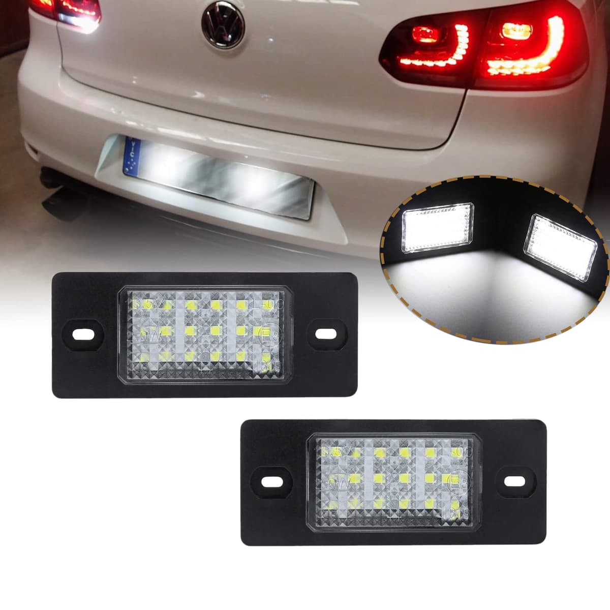 Luces LED Matrícula para 206 207 407 406 306 307 308 5008, Luz Matrícula para Citro-en C3 PICASSO C4 C5 BERLINGO B9 M49 M59 SAXO XSARA, LED Matrícula 2 Piezas Canbus — view 9