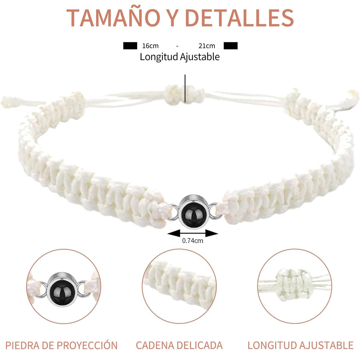 Easycosy Regalos Dia del la Madre, Personalizado Pulsera con Foto Dentro, Pulseras Personalizadas con Proyección de Imagen para Mamá, Papá, Pareja, Amigo, Novio — view 2