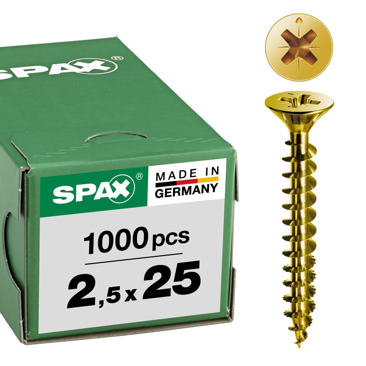 Spax 1081020400253 - Tornillo universal, 4,0 x 25 mm, 200 piezas, cabeza avellanada, cruz receso z 4cut, rosca completa, — view 91