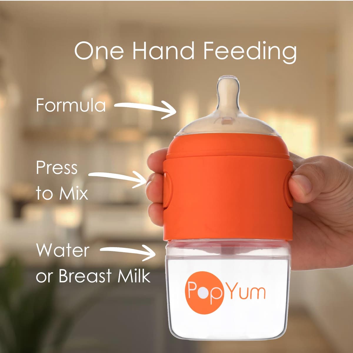 PopYum Baby Bottle Starter Kit, 4 Pack, 2 5 Oz Bottles with #1 Slow Flow Nipples + 2 9 Oz Bottles with Medium Flow Nipples #2 — view 2