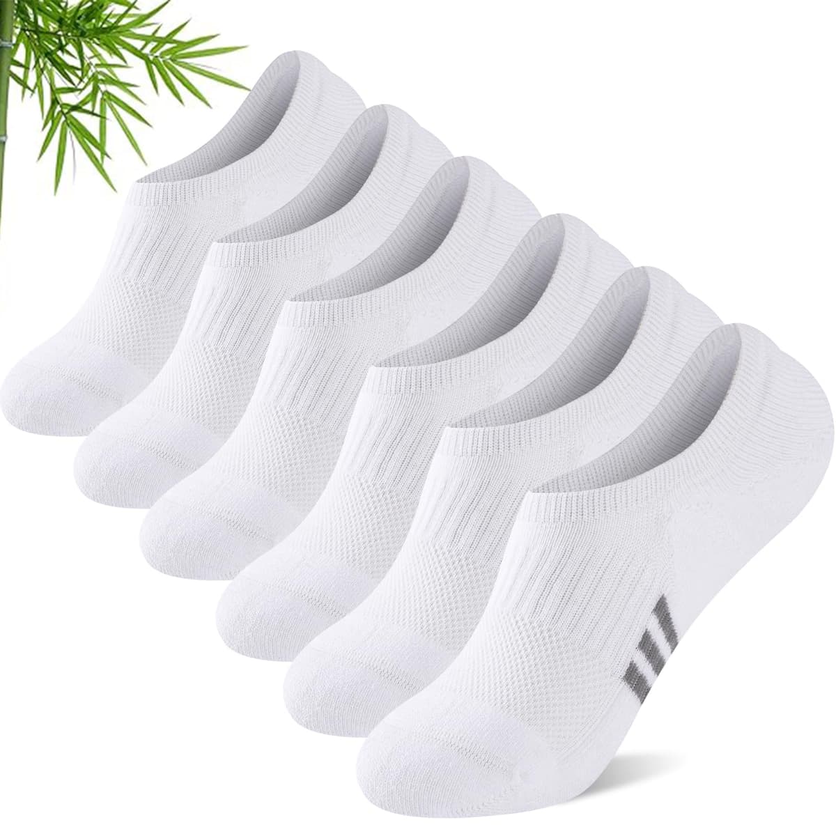 Calcetines Invisibles de Bambú para Mujer, Calcetine Deportivos de Caña Baja y Acolchados, Calcetines Tobilleros Antideslizantes y Absorbentes del Sudor, Tallas 35-38 y 39-42
