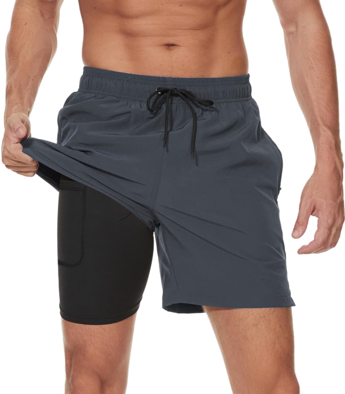 Kfnire Bañador Hombre con Forro Compresión y Bolsillos, Shorts de Baño para Natación Secado Rápido Hidrófugo Banador para Hombre — view 18