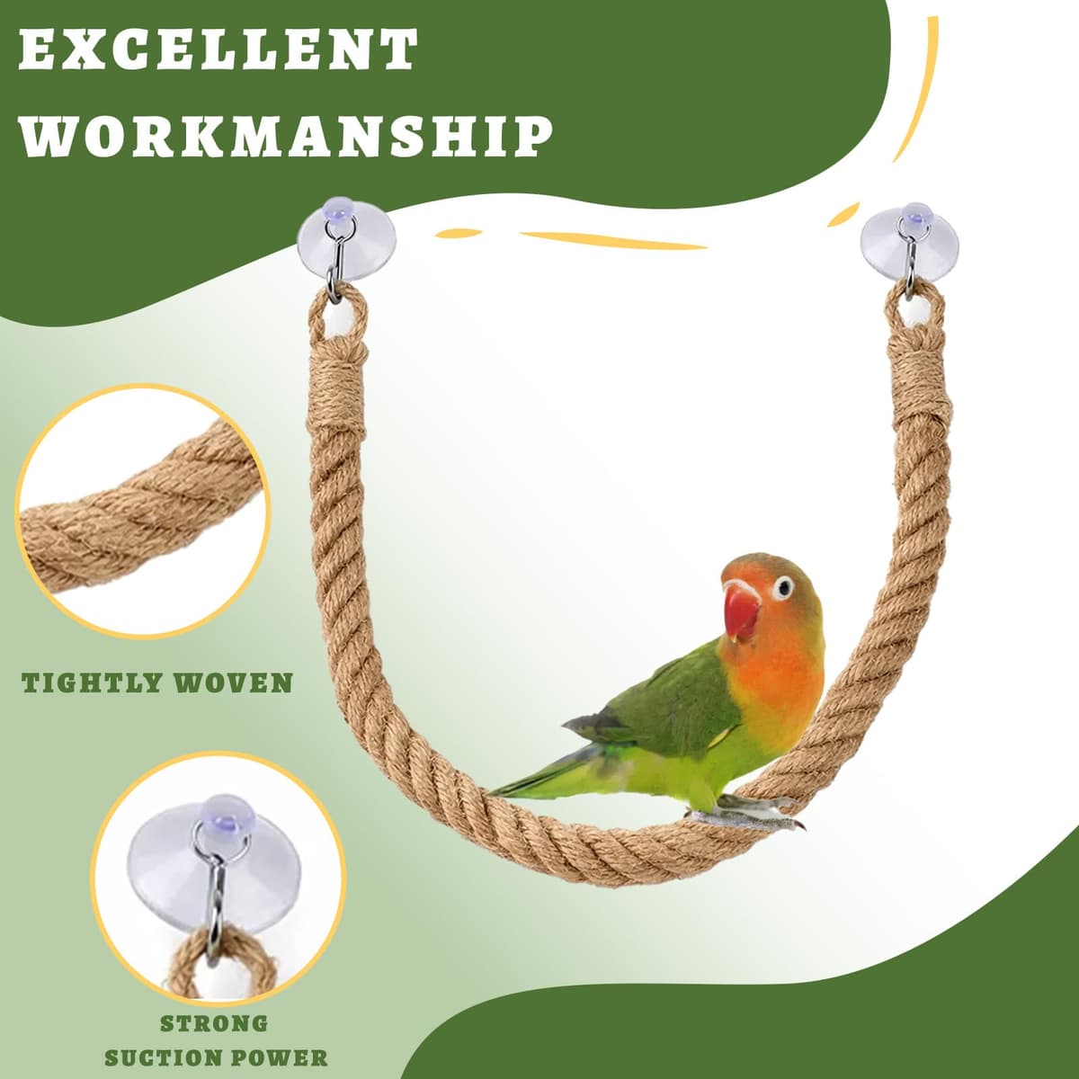 Leopard Gecko Accessories, Reptile Accessories for Climbing Exercise and Habitat Enrichment, Gecko Accessories with Durable 55CM Rope for Lizards and Snakes — view 3