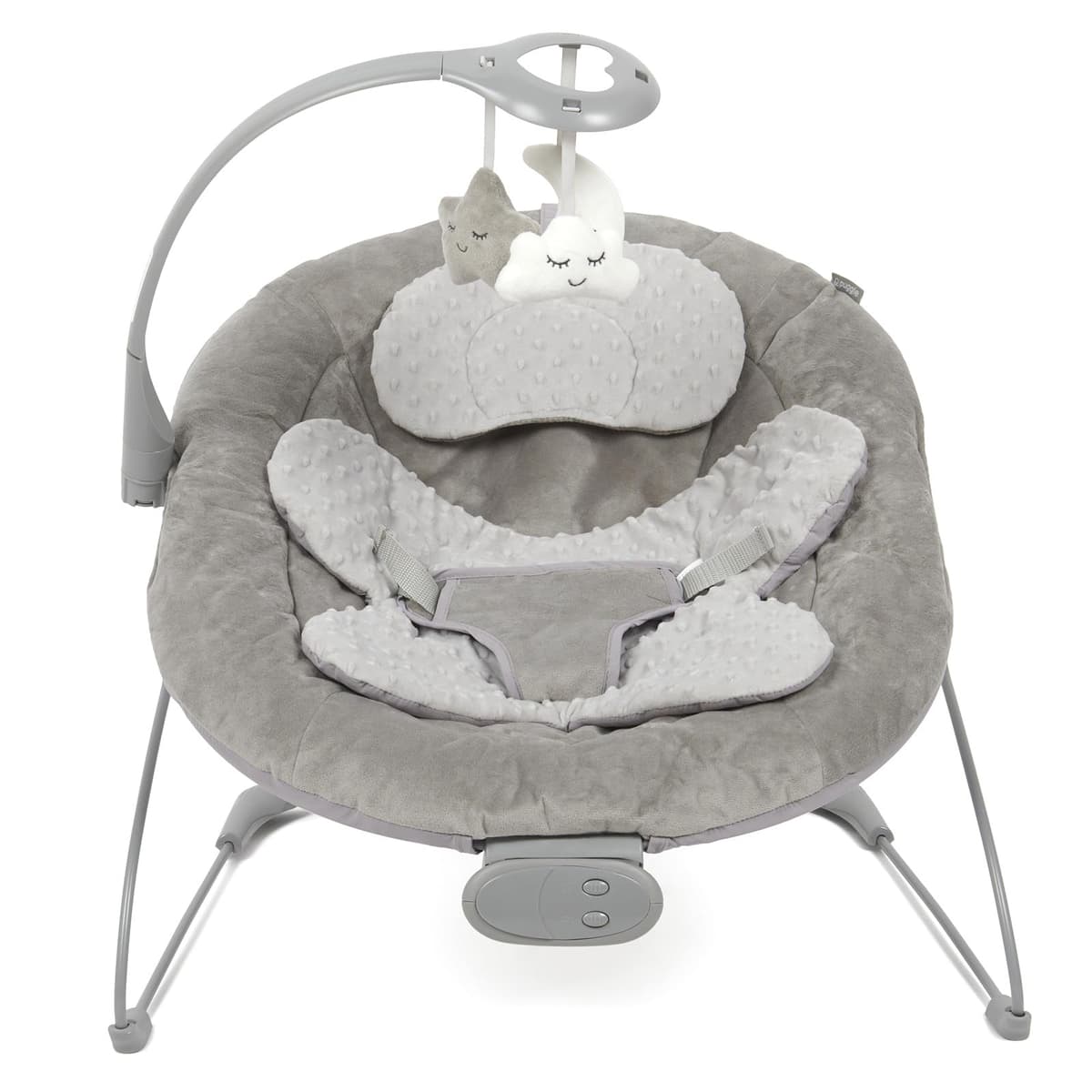 Puggle Comfy Snug Plush Music & Vibration Bouncer - Melange Grey — view 3