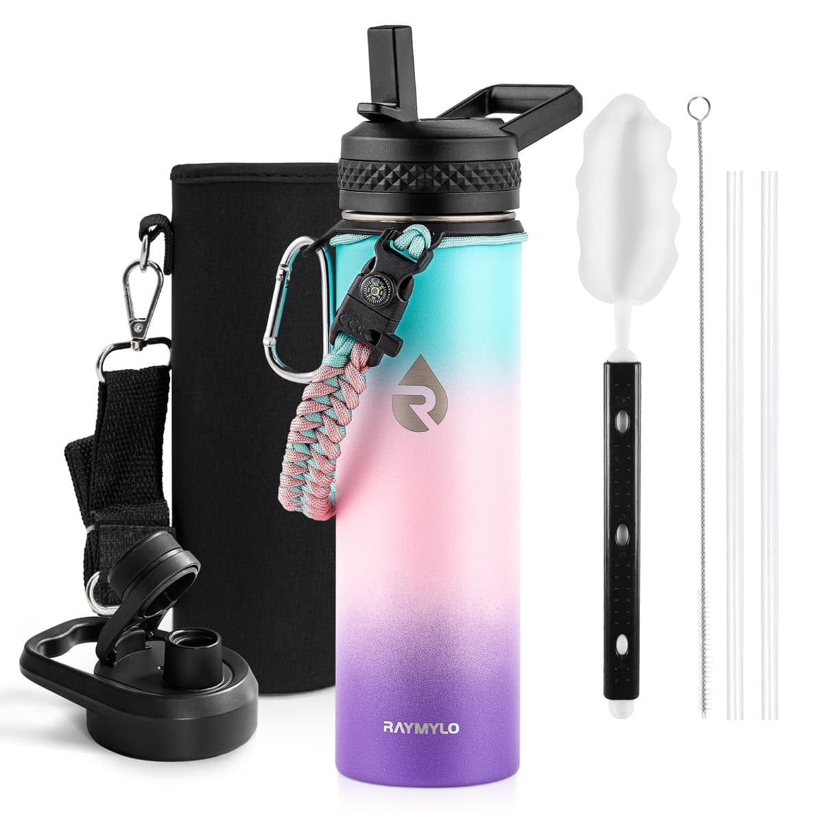 RAYMYLO One Gallon Water Bottle Insulated, Triple Walled Vacuum Stainless Steel (Cold for 48 Hrs), Leak Proof & Non-BPA, Large Water Flask Jug with Paracord Handle & Straw Spout Lids — view 73