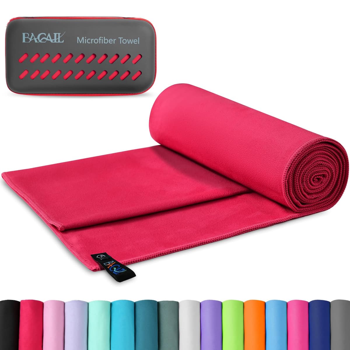BAGAIL Toallas de Viaje de Microfibra, Toallas de Campamento, Toallas de baño y Toallas de Playa, Secado rápido - Súper absorción de Agua - Súper Compacto, Muy Adecuado para el Deporte y el Fitness — view 16