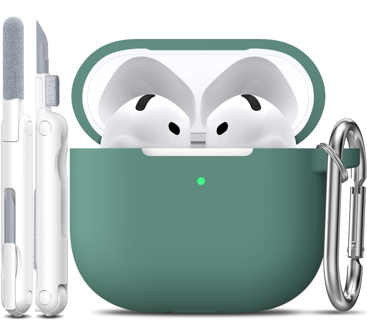 R-fun Funda para AirPods 4 con Kit de Limpieza, Case de Silicona Suave con Llavero, Funda Protectora Completa para Hombres y Mujeres, Compatible con Apple Latest Airpods 4th, Rojo — view 23