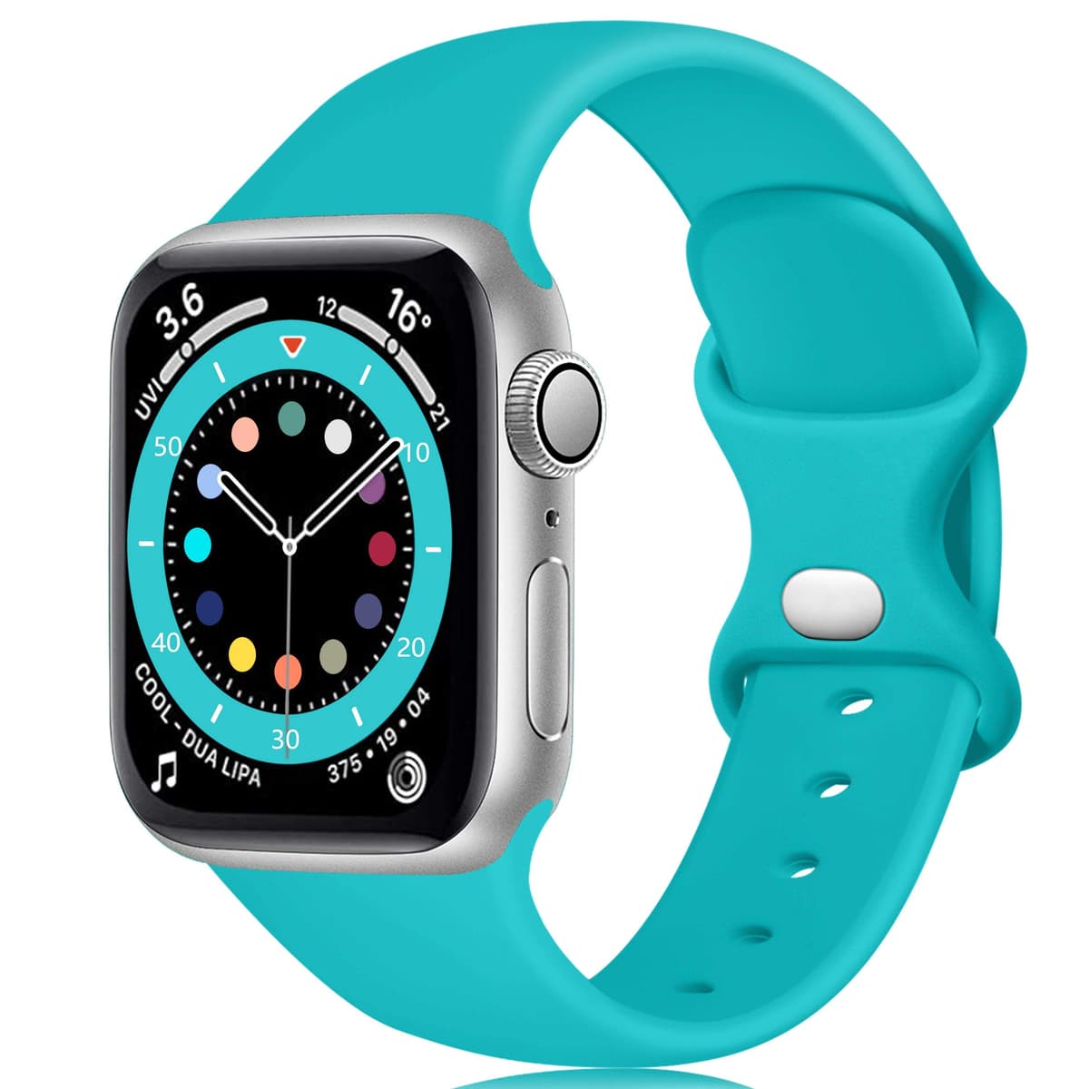 Epova Silicone Strap Compatible with Apple Watch Strap 40mm 38mm 41mm 42mm, Replacement Straps for iWatch SE 3 Series 11 10 9 8 7 6 5 4 3 2 1, Black, Small — view 13