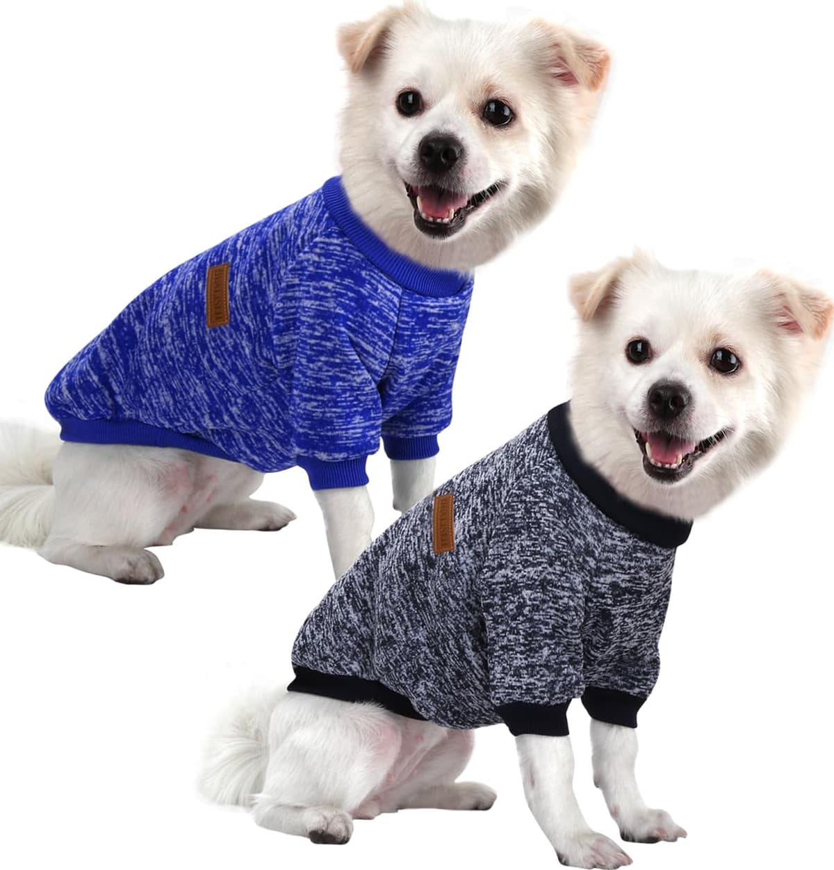Dog Jumper Medium Chihuahua Jumper Christmas Sweater Fleece Inside Soft Cozy, Colour Vibrant Easy to Take On and Off (Pink+Grey, M) — view 36