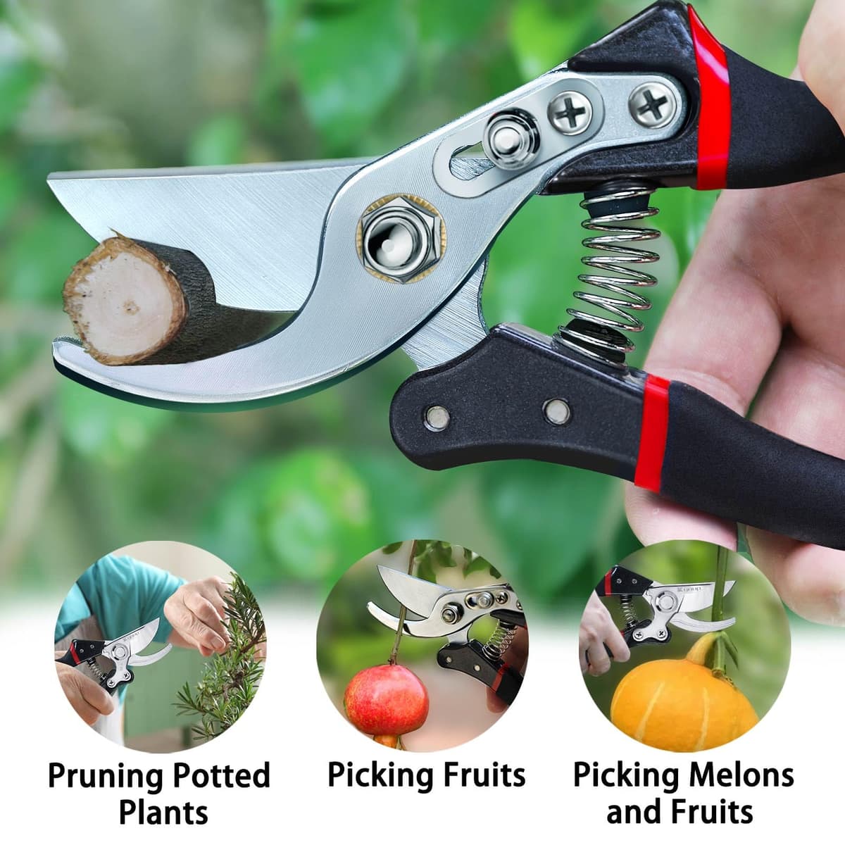 Kynup Garden Secateurs - SK-5 Steel Gardening Shears with Ergonomic Anti-Slip Handle, Gardening Pruning Scissors, Bypass Pruning Secateurs for Trimming & Hedge Shears Cutting - Garden Tools - Black — view 5