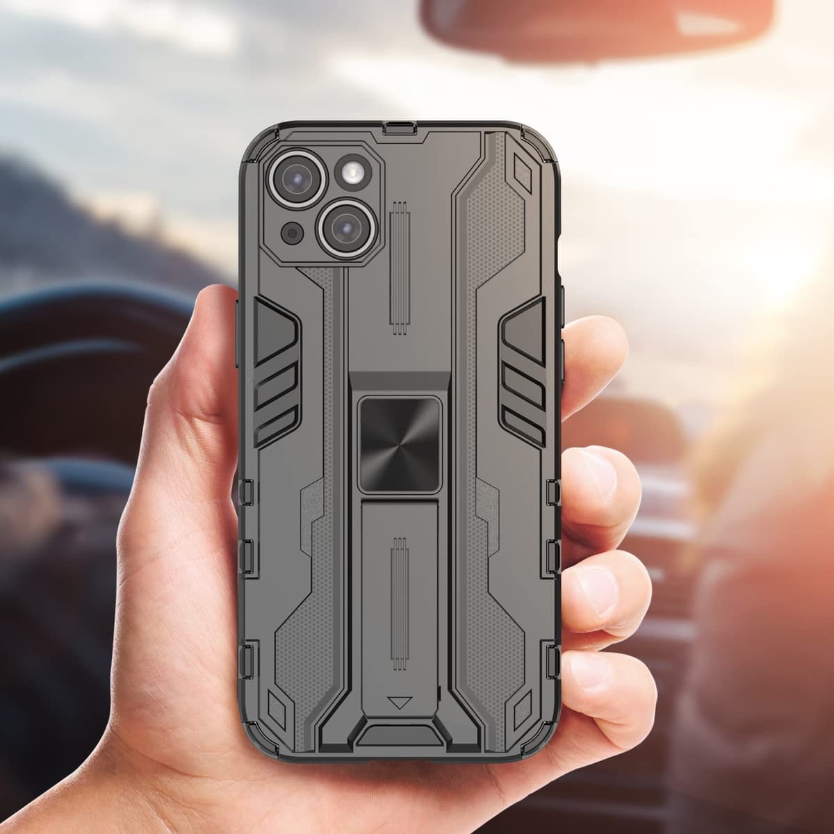 Funda para CMF Phone 2 Pro, Carcasa Antigolpes con Soporte anular metálico, Case Protectora de Grado Militar, Negro — view 165