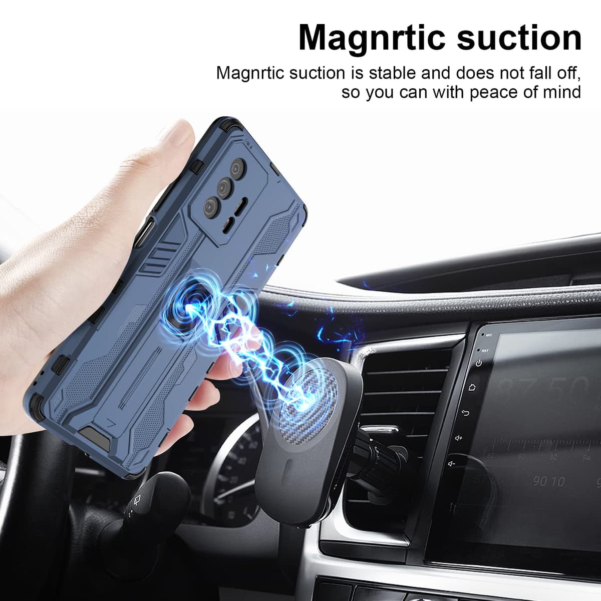 Funda para CMF Phone 2 Pro, Carcasa Antigolpes con Soporte anular metálico, Case Protectora de Grado Militar, Negro — view 284