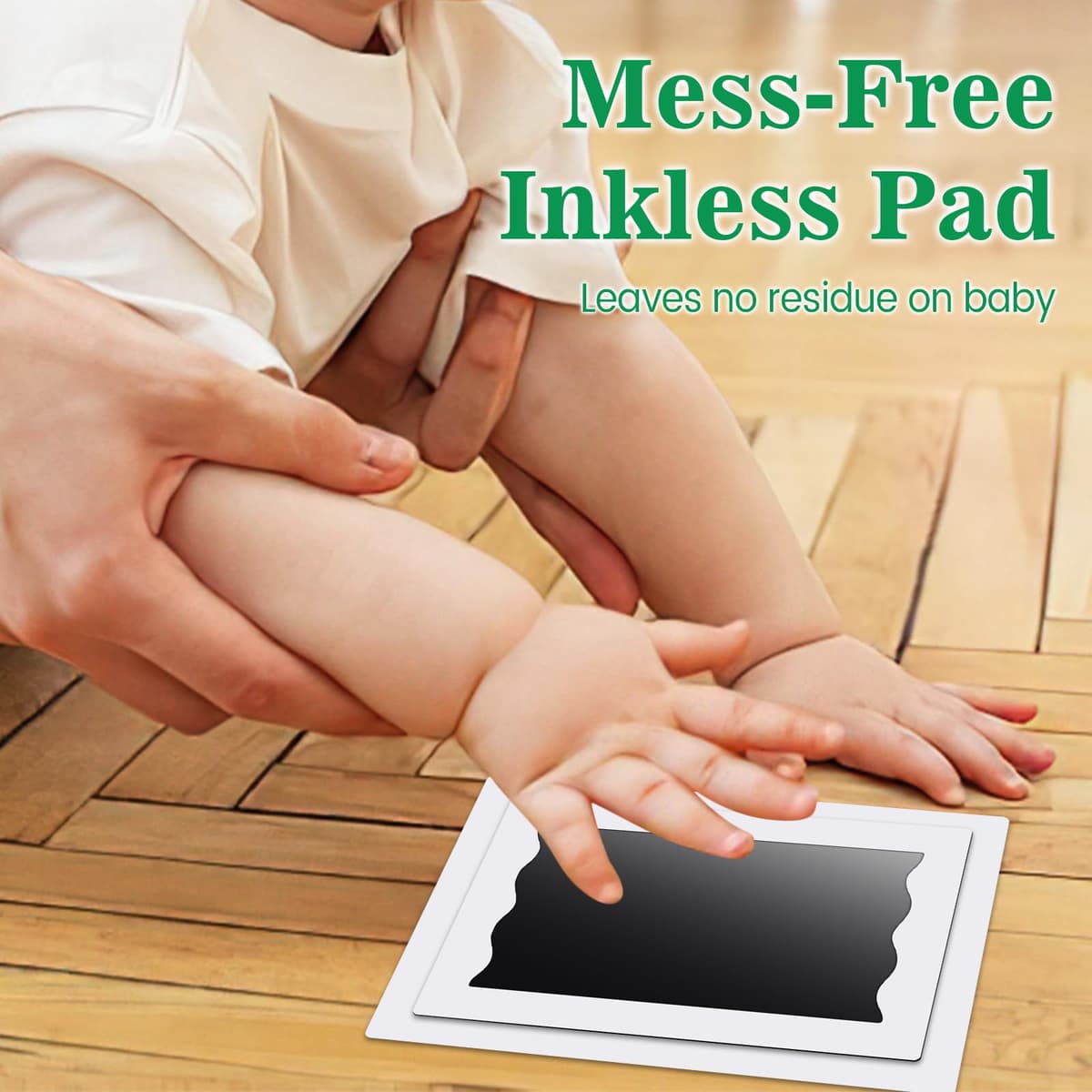 Nabance Baby Footprint Kit & Handprint Kit, 4 Inkless Ink Pads, 2 Photo Frames, 8 Imprint Cards, Safe for Baby Hands and Feet, Family Keepsake Gifts for New Parents, Baby Shower Gifts 0-6 months — view 2