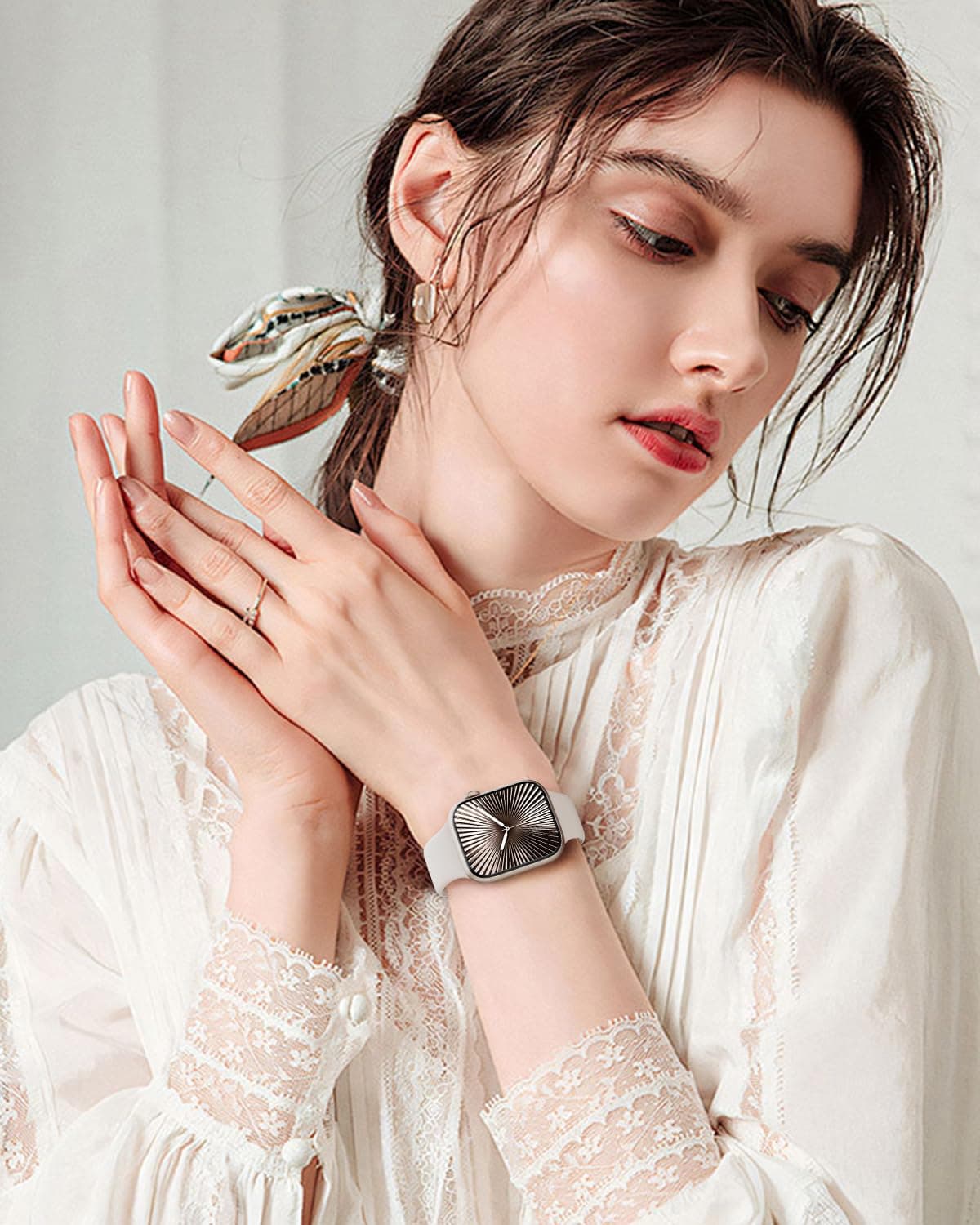 Patented Upgraded Silicone Strap Compatible with Apple Watch Straps 38mm 40mm 41mm 42mm(Series 10) for Women Men,Soft and Breathable Sport Watch Bands for iWatch Series 10 9 8 7 6 5 4 3 2 1 SE — view 4