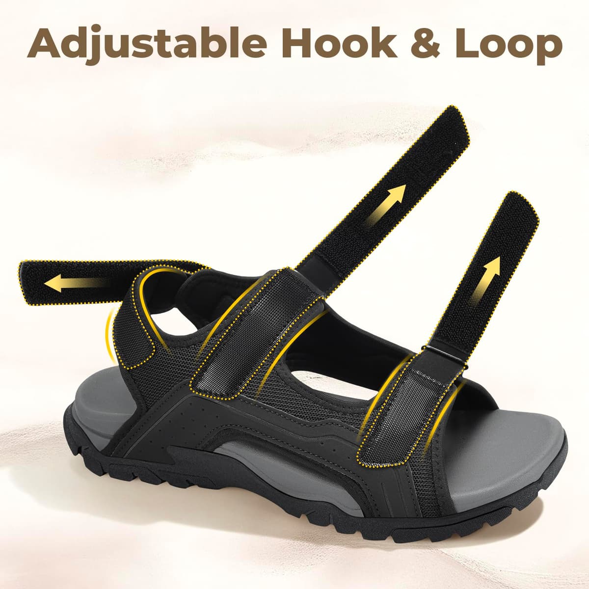 FitVille Sandalias Deportivas Hombre Anchas Sandalias de Exterior con Cierre de Contacto Antideslizantes Ligeras Zapatos de Trekking Transpirables para Verano — view 5