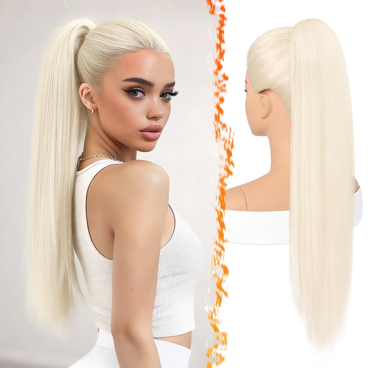 BARSDAR Liso Coleta Postiza Extensiones Pelo, 40cm Corta Liso Marrón Oscuro Cola de Caballo Extension con Cordón Natural Sintética Cheer Posh Ponytail Extensiones Postizos Fiestas Cheer Competition — view 11