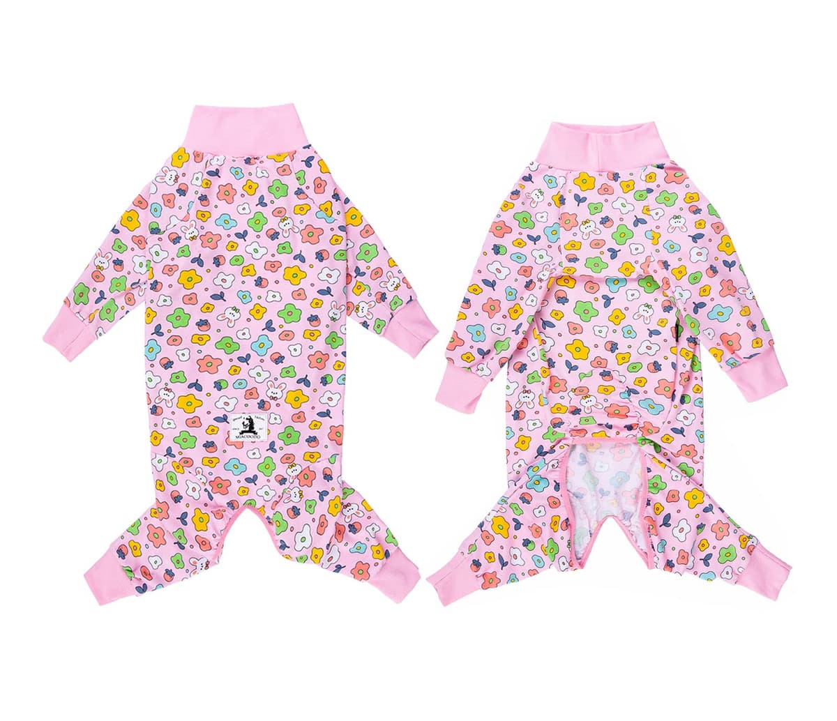 Large Dog Clothes, Elastic Pet Onesie Clothes Protect Joints Anti-hair Anti Licking, Wound Protection Pet Pajamas PJS Dog Jumpsuit For Medium Large Dogs(5XL,Pink Flowers) — view 2