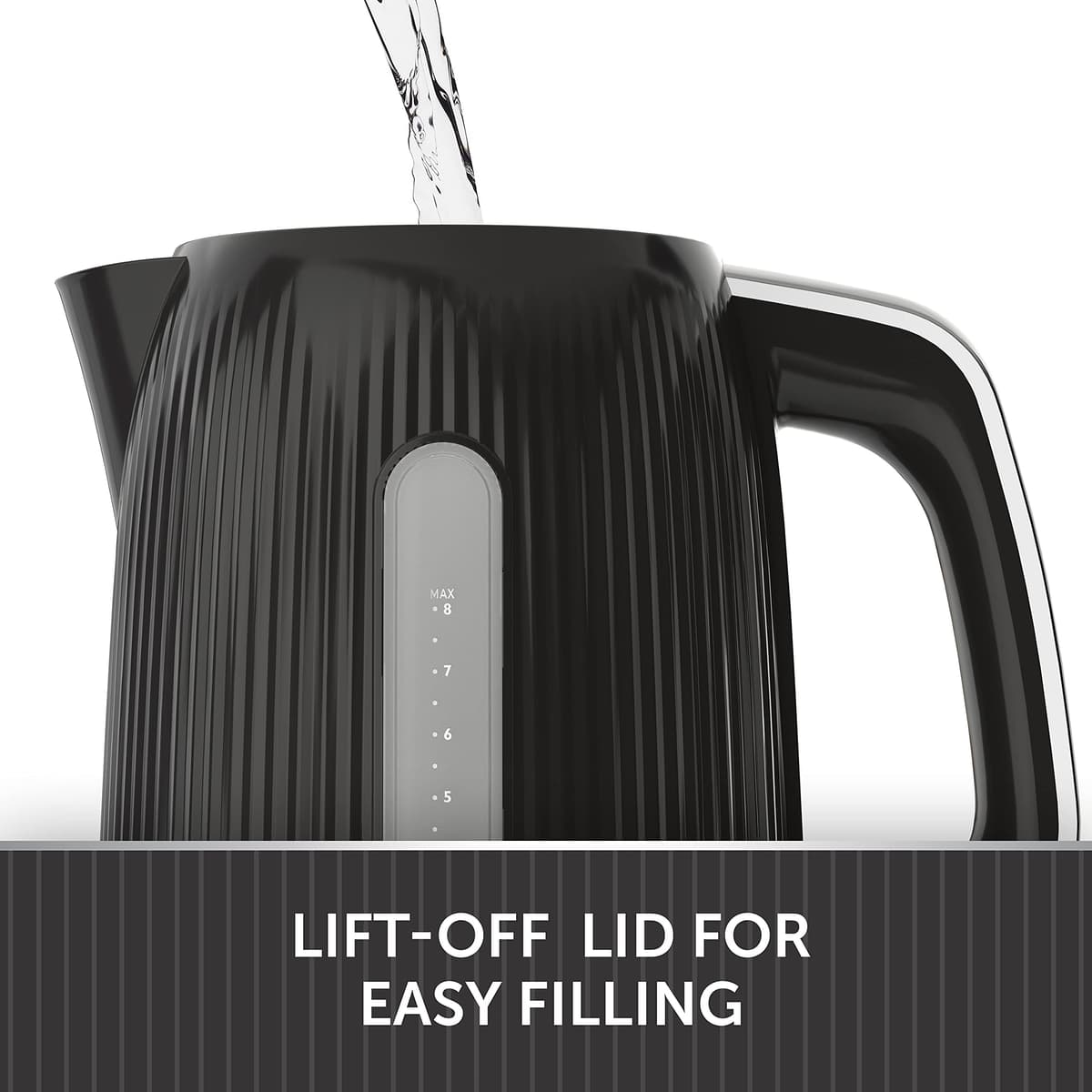 Breville Bold Black Electric Kettle | 1.7L | 3kW Fast Boil | Black & Silver Chrome [VKT221] — view 4
