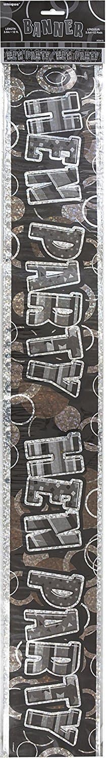 Unique Party 92068 - 9ft Foil Glitz Pink Happy 80th Birthday Banner — view 200