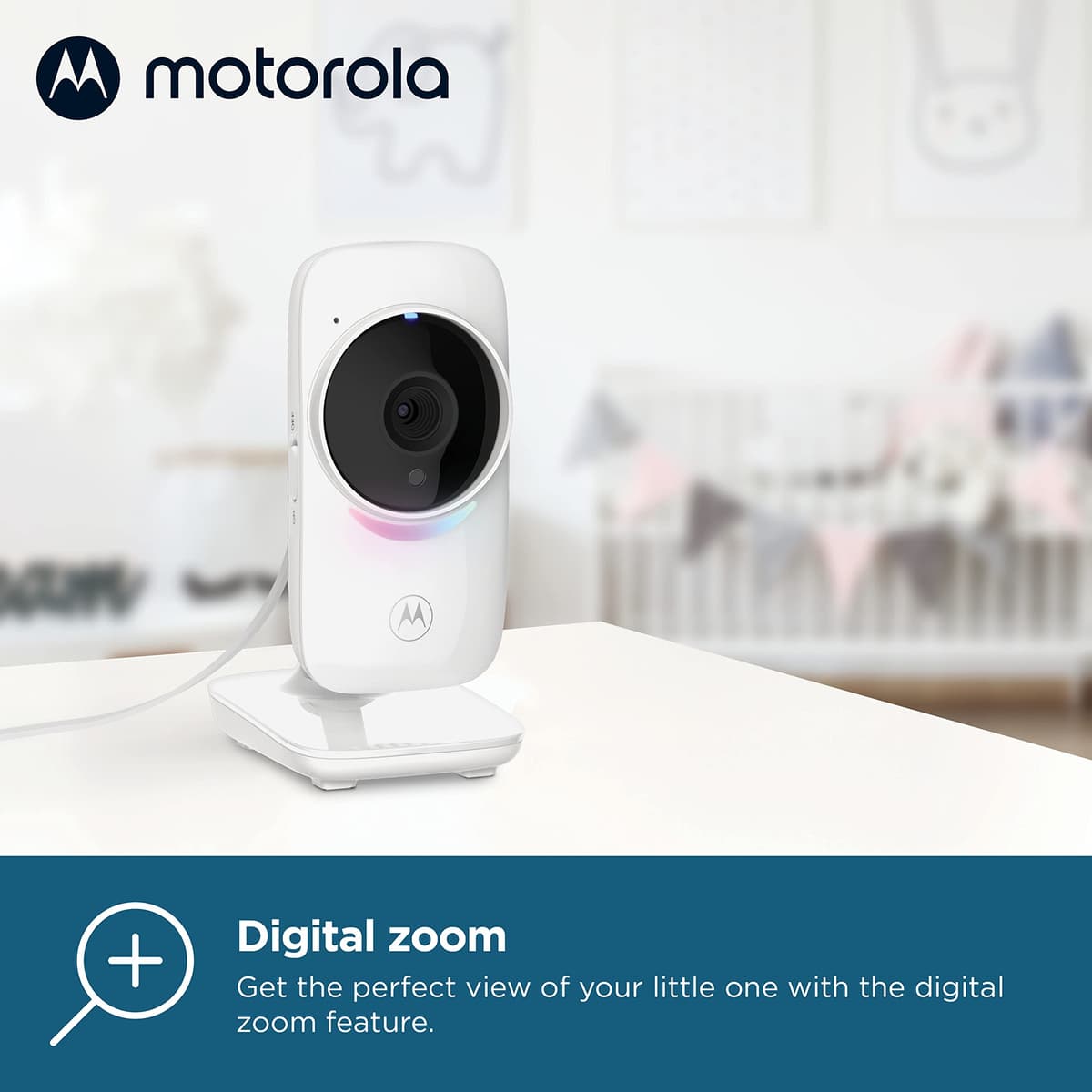 Motorola Nursery VM482ANXL - Video Baby Monitor - Camera - Infrared Night Vision - High Sensitive Microphone, White/Silver — view 3