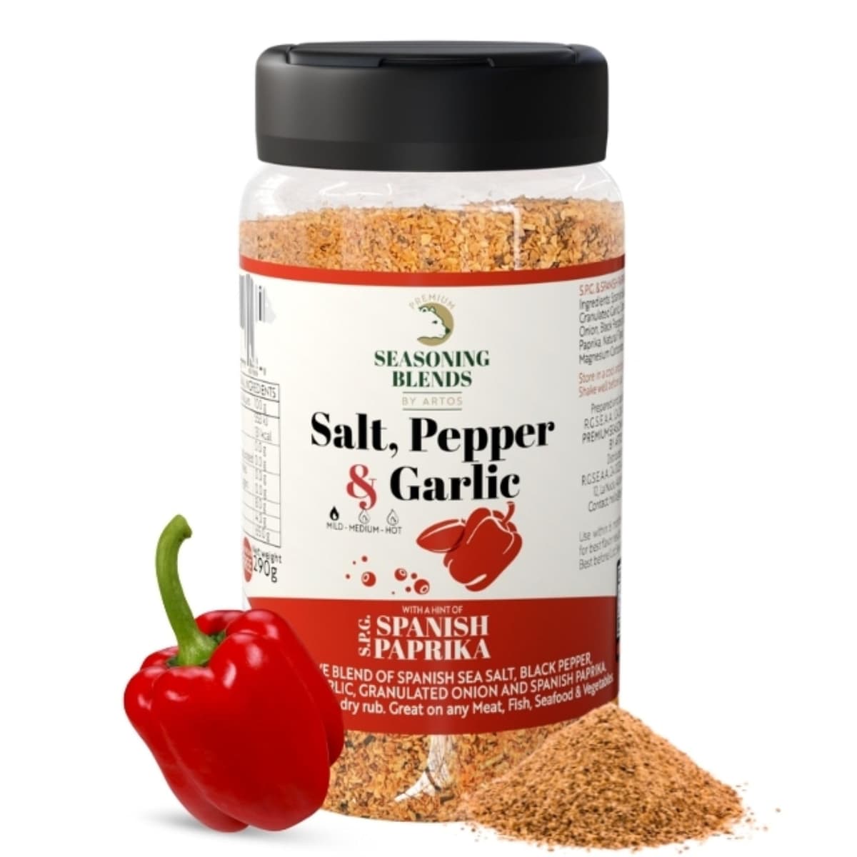 Premium Seasoning | Sazonador Sal Pimienta Ajo y Limón, 100% Natural sin ingredientes artificiales, Lemon Pepper with Spices, Especias para Cocinar Hamburguesa Costillas Pollo Pescado y otros, 280g — view 2
