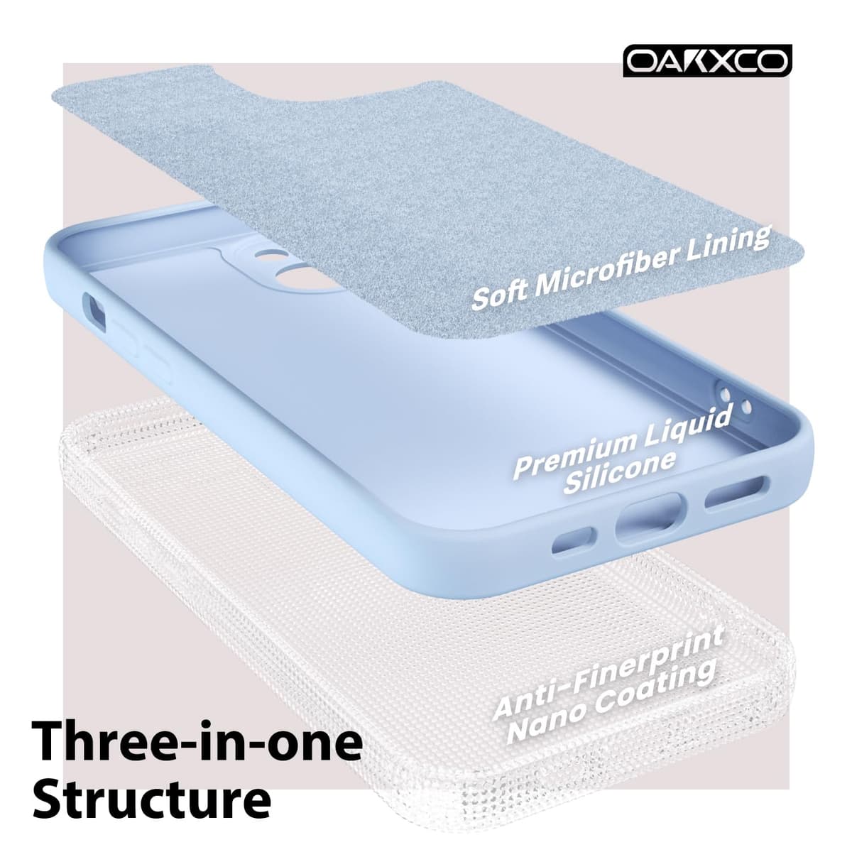 oakxco for iPhone 17 Pro Max Phone Case Liquid Silicone, Cute Thin Slim Grip Soft Rubber Gel for Women Men, Smooth Matte TPU Plain Solid Color Girly Simple Case with Camera Cover, Light Pink — view 190