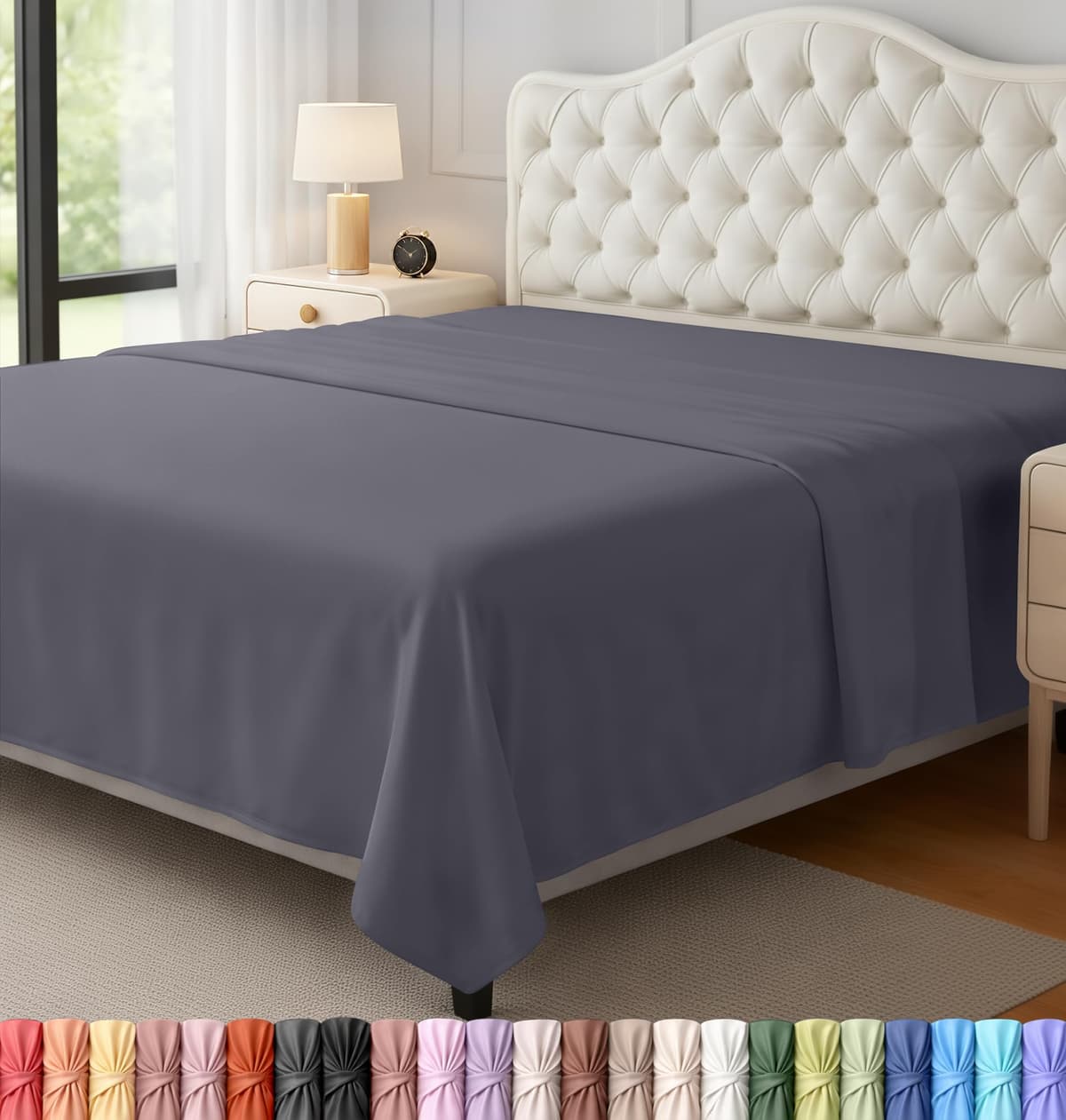 Utopia Bedding - Flat Sheet Double - Easy Care Soft Brushed Polyester - Microfiber Fabric - Wrinkle, Shrinkage, and Fade Resistant - White — view 28