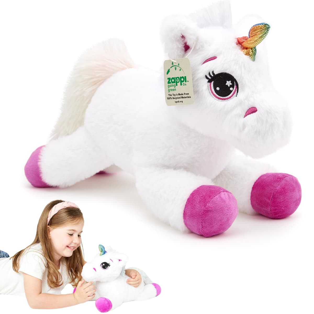 Zappi Co Ultra Soft Green Dragon Plush Toy (21cm Height) - 100% Recycled, Eco-Friendly, Newborn Gift, Realistic Lifelike — view 28