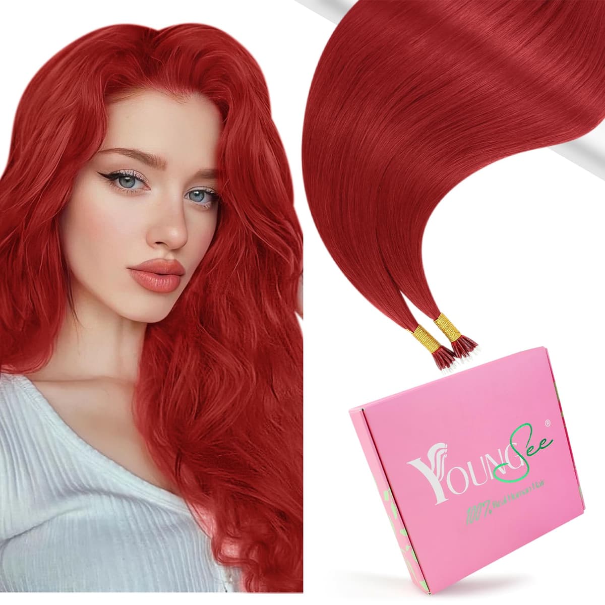 YoungSee Nano Hair Extensions Blonde 16inch Nano Beads Hair Extensions Warm Ash Blonde Highlight Bleach Blonde Nano Ring Hair Extension Highlight for School Soft Cold Fusion 50s 50g — view 56