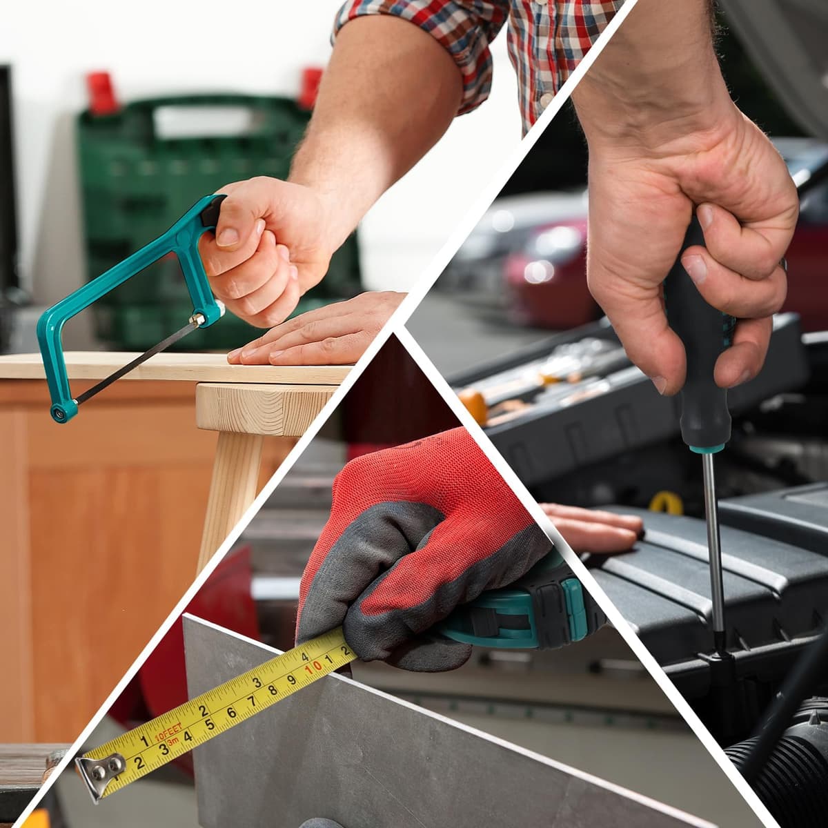 TLGREEN 198 Piece Home Tool Kit Set with Storage Case, Portable Hand Tools for DIY, Car Repair, Home Maintenance, Includes Screwdrivers, Socket, Wrench, Pliers, Mechanic Toolbox for Men Women — view 7