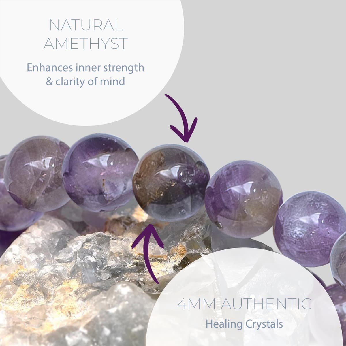 Natural Healing Gemstone Bracelet 4mm Beads, Womens & Mens, Inc Gift Box — view 3