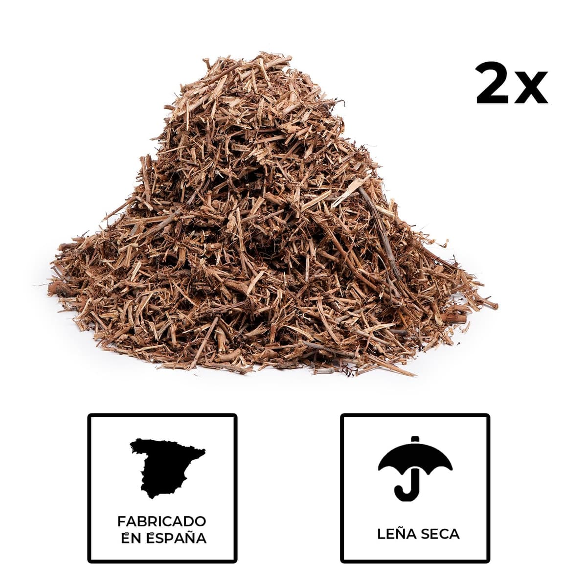 2x20L Sarmiento de Vid Trozeado. Ideal Barbacoas, Arroces, Paellas, Calçots o Chuletitas de Cordero. Hecho en España. Leña de Endendido Rápido. 100% Natural sin aditivos — view 2