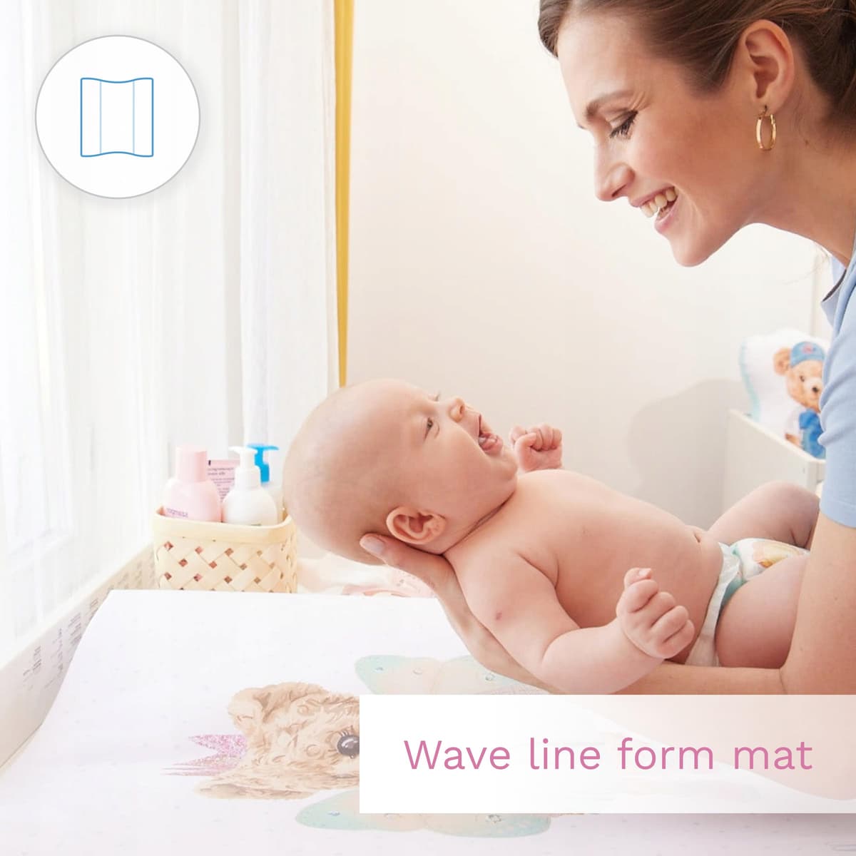 Soft Base Newborn Baby Changing Unit Mat with Raised Edges 50x70 cm (Caro Grey) — view 4