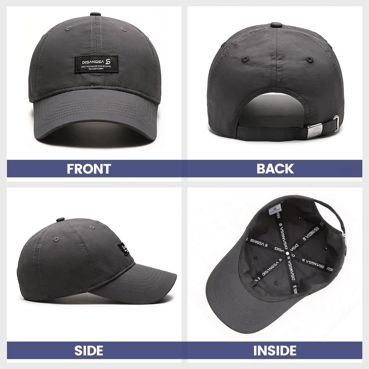 LCKEBT 2 Packs Gorras Verano Running Hombre Impermeable, Gorra de Béisbol Secado Rápido Protección Solar, Sombrero de Sol de Transpirable Ligeras Plegable para Senderismo Pesca Jungla — view 4
